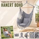 Крісло-гамак Hanert BOHO підвісне бавовняне до 130 кг з дерев’яною штангою та плетеними мотузками - зображення 1