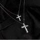 Колье у2к стиль многослойное двойной крест серебристое one size (CRX25) - изображение 4