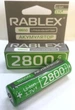 Акумулятор Rablex 18650 Li-ion 2800 mAh 3.7V літій-іонна батарея акумуляторний елемент живлення для ліхтарика налобного ліхтаря велосипедного світла автономного освітлення настільної лампи багаторазовий акумулятор 18650 - изображение 2