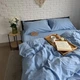 Комплект постельного белья Ell Home (турецкий вареный хлопок) Голубой полуторный 70/70 на резинке 90/200/35 - изображение 4