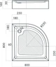 Поддон для душевой кабины INVENA 80x80x16см полукруглый акрил без сифона белый AK-80-083 - изображение 3
