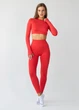 Жіночий кроп-лонгслів в рубчик з акцентними мітенками Giulia FLEX LONGSLEEVE ACTIVE XXS/XS Red-poppy red - зображення 5