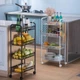 Полка-этажёрка передвижная Easy Shelf 4-х ярусная пластиковая тележка-стеллаж на колесах ES-78651 Black - изображение 8