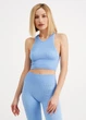 Безшовний топ в рубчик на широких бретелях Giulia HALTER TOP RIB S/M Blue-lacecap hydrangea - зображення 1