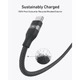 Кабель Anker A82E2H12, Type-C, 1.8 м., Чорний - 744694 - зображення 3
