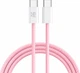 Кабель Make Type-C to Type-C PD 65W Nylon 1 м Pink (MCB-CN1PK) - зображення 2