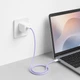 Кабель Make Type-C to Type-C PD 65W Nylon 1 м Purple (MCB-CN1PL) - зображення 5