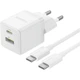 Сетевое зарядное устройство Baseus Palm Fast Charger USB-A/USB-C 30W + Cable USB-C to USB-C 60W 1m White (P1011160A213-01) [168073] - изображение 1