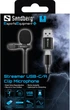 Микрофон петличный Sandberg Streamer USB Clip USB-A/USB-C Black (SAND_126-40) - изображение 4