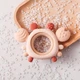 Ортодонтичный прорезыватель для зубов силиконовый грызунец "Crabsy" с буковым кольцом розовый - изображение 2