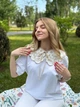 Знімний комірець вишитий бежевий - изображение 2