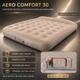 Надувной матрас двуспальный AERO COMFORT 30 DUO 200×150×30 см со встроенным насосом, флокированной поверхностью и подушкой - изображение 1