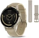 Смарт-годинник Смарт-часы Garmin Venu 3S Soft Gold S. Steel Bezel w. French Gray Case and Leather Band (010-02785-55) Refurbished - изображение 1