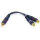 Аудіо кабель спліттер перехідник Alitek RCA Male - 2 x RCA Female NAVY Blue, 20 см (48990) - зображення 1