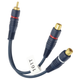 Аудіо кабель спліттер перехідник Alitek RCA Male - 2 x RCA Female NAVY Blue, 20 см (48990) - зображення 2