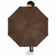 Зонт Lesko H11 Dark Brown от дождя большой классический - изображение 3