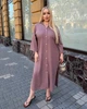 Плаття-сорочка жіноче максі з льону жатки вільного прямого крою з відкладним коміром ґудзиками накладними кишенями та бічними розрізами великих розмірів G&M k-130980 54-56 Розмір кольору моко - зображення 3