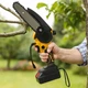 Аккумуляторная цепная мини-пила Jumpex 26X-50 (8 дюймов, 2 аккумулятора 21V, шина 240 мм), Желтая в кейсе - изображение 5