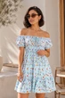 Платье женское голубого цвета с принтом Fashion размер 44 (216275) - изображение 1