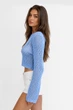 Кофта женская однотонная голубого цвета Fashion размер 42-48 (216295) - изображение 2