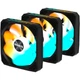 Комплект корпусных вентиляторов Gigabyte EZ Chain RVS Fan 120 PWM 3 шт. 120 мм 2200 об/мин Black (GP-GBT EZRVSFAN1203) - изображение 1