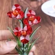 Стеклянная орхидея декоративный стеклянный цветок статуэтка для декора дома и интерьера прочное стекло 10х4 см - изображение 7