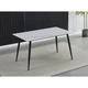 Стол обеденный нераскладной в гостиную, кухню из керамики/металл KING CERAMIC 140*80 Intarsio белый глянец/черный мат - зображення 4