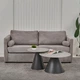 Комплект из двух журнальных столов в гостиную ALASKA Д. 70 см. & Д. 50 см Intarsio керамика/металл Серый глянец/Черный (к-кт) - изображение 5