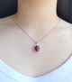Серебряная подвеска с рубином и цирконием P100/б-ру - изображение 2