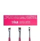 Набор кистей для бровей и ресниц профессиональный Zola Magic Brow Brushes, малиновый - изображение 1