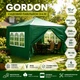 Садовая беседка Gordon 300×400×250 см из водостойкого PE-тента и стальных труб 25/19 мм, 4 стенки, 3 окна, вход с молнией, зелёная - изображение 1