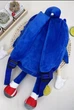 Рюкзак детский плюшевый ежик Соник из мультфильма Sonic для девочки для мальчика мягкая игрушка 40x7x24 синий (SVS) - изображение 5