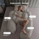 Подушка для вагітних BabyWatch U-подібна 3-в-1 бавовняний наповнювач для сну на боці зі знімним чохлом 1 шт - зображення 3