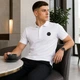 Чоловіча футболка поло Philipp Plein біла з металевим логотипом преміальної якості XL (25-951-013) - изображение 8