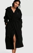 Халат чорний плюшевий з капюшоном XS/S Victoria's Secret Chenille Hooded Long Robe - зображення 1