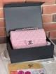Сумка женская клатч через плечо Chanel Classic Double Flap Bag PREMIUM Шанель розовый серебро - изображение 6