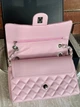 Сумка женская клатч через плечо Chanel Classic Double Flap Bag PREMIUM Шанель розовый серебро - изображение 2