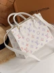 Женская сумка Louis Vuitton OnTheGo Aquarelle Premium Tote бело-лиловый через плечо Луи Виттон - изображение 3