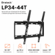 Кронштейн для телевізорів Brateck LP34-44T 32"-55" до 35 кг VESA 400x400 Black - зображення 1