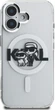 Etui plecki Karl Lagerfeld IML Glitter Karl & Choupette Sketch Logo MagSafe do Apple iPhone 16 Transparent (KLHMP16SHGKCGKBT) - obraz 3