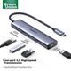 Док-станция расширения UGREEN Type-C, разветвитель USB-C 3.0, 4-портовый адаптер-концентратор, совместима с ноутбуками Apple 17/16, планшетами Mac и iPad. - изображение 10