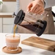 Кофеварка CLITON Glass French Press с фильтром-корзиной, домашняя кофемашина с фильтром для заваривания кофе методом пуровер. - изображение 6