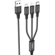 Data - кабель Hoco X76 3in1 Type-C / Lightning / Micro-USB 1m, 2A, Black - зображення 1