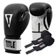 Боксерские перчатки TITLE Premier Leather Black/White XL 16 oz (бинты 4м. в комплекте) - изображение 1