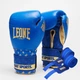 Боксерские перчатки Leone GN220 DNA Blue 16 унций (бинты 4 м. в комплекте) - изображение 1