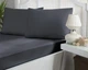 Турецкая простынь на резинке First Choice 160х200х30 + 2 наволочки 50х70 сатин Dark Grey - изображение 1