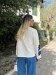Жіночий піджак з вишивкою без застібок з тонкого джинсу білий з синім M - зображення 4