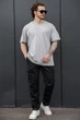 Чоловіча Бавовняна Оверсайз Футболка Without Greatest L/XL Light Gray - зображення 2