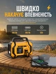Портативный аккумуляторный компрессор для накачивания шин, велосипедов и мячей с LED-дисплеем и функцией Power Bank 8000 мА·ч до 10,3 бар - изображение 3