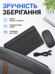 Бездротова Bluetooth клавіатура з мишкою для планшета телефона iPad iPhone Android Windows чорна (49676081) - зображення 5